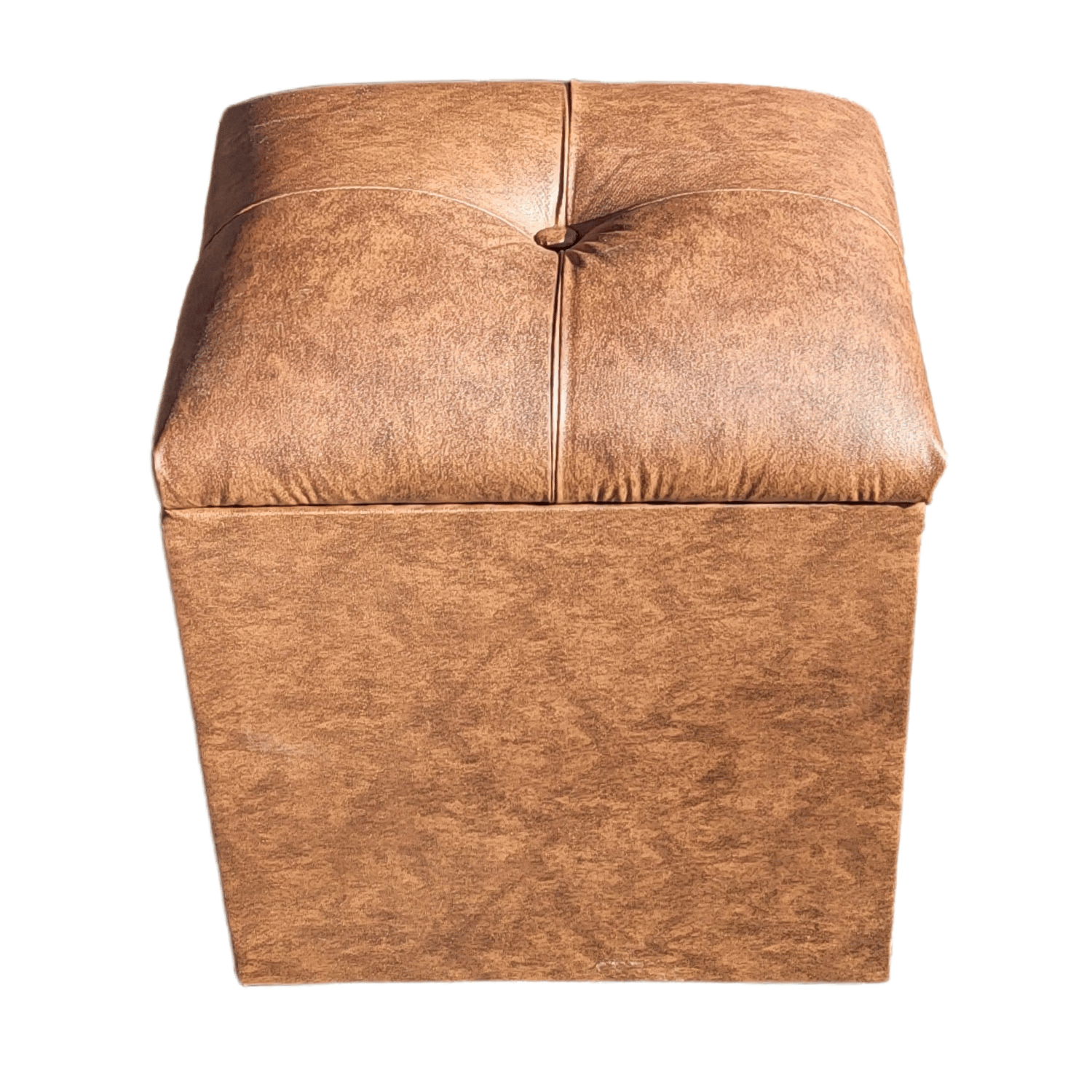 POUF MUEBLES RIMAR BAUL CAFÉ ECO CUERO 33X40X50X30 - 1