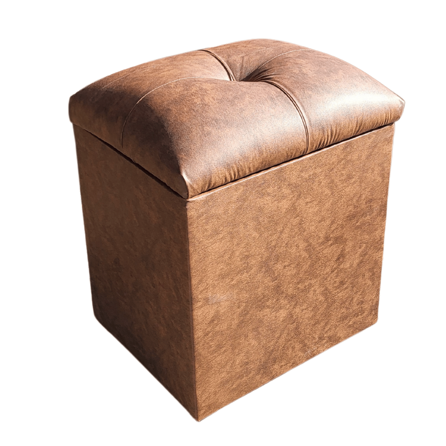 POUF MUEBLES RIMAR BAUL CAFÉ ECO CUERO 33X40X50X30 - 2