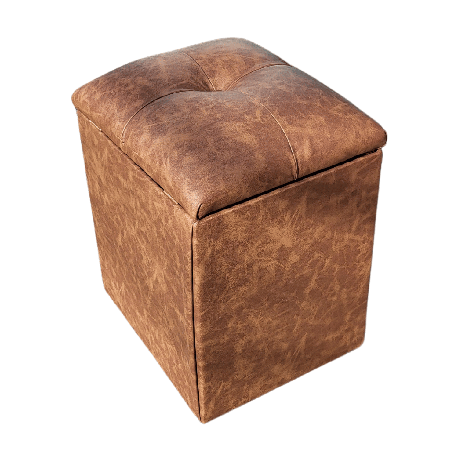 POUF MUEBLES RIMAR BAUL CAFÉ ECO CUERO 33X40X50X30 - 3