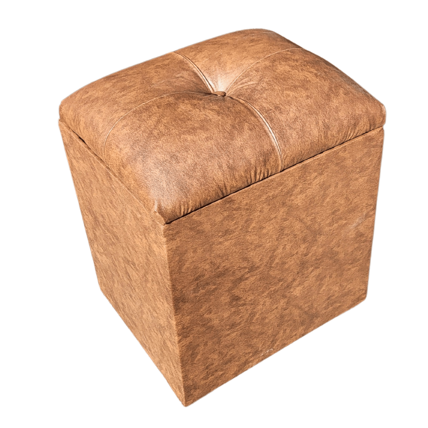 POUF MUEBLES RIMAR BAUL CAFÉ ECO CUERO 33X40X50X30 - 4