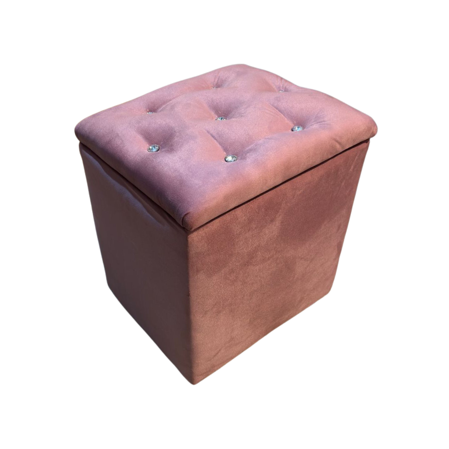 POUF MUEBLES RIMAR BAUL PALO ROSA DIAMANTE FELPA 33X40X50X30 - 2