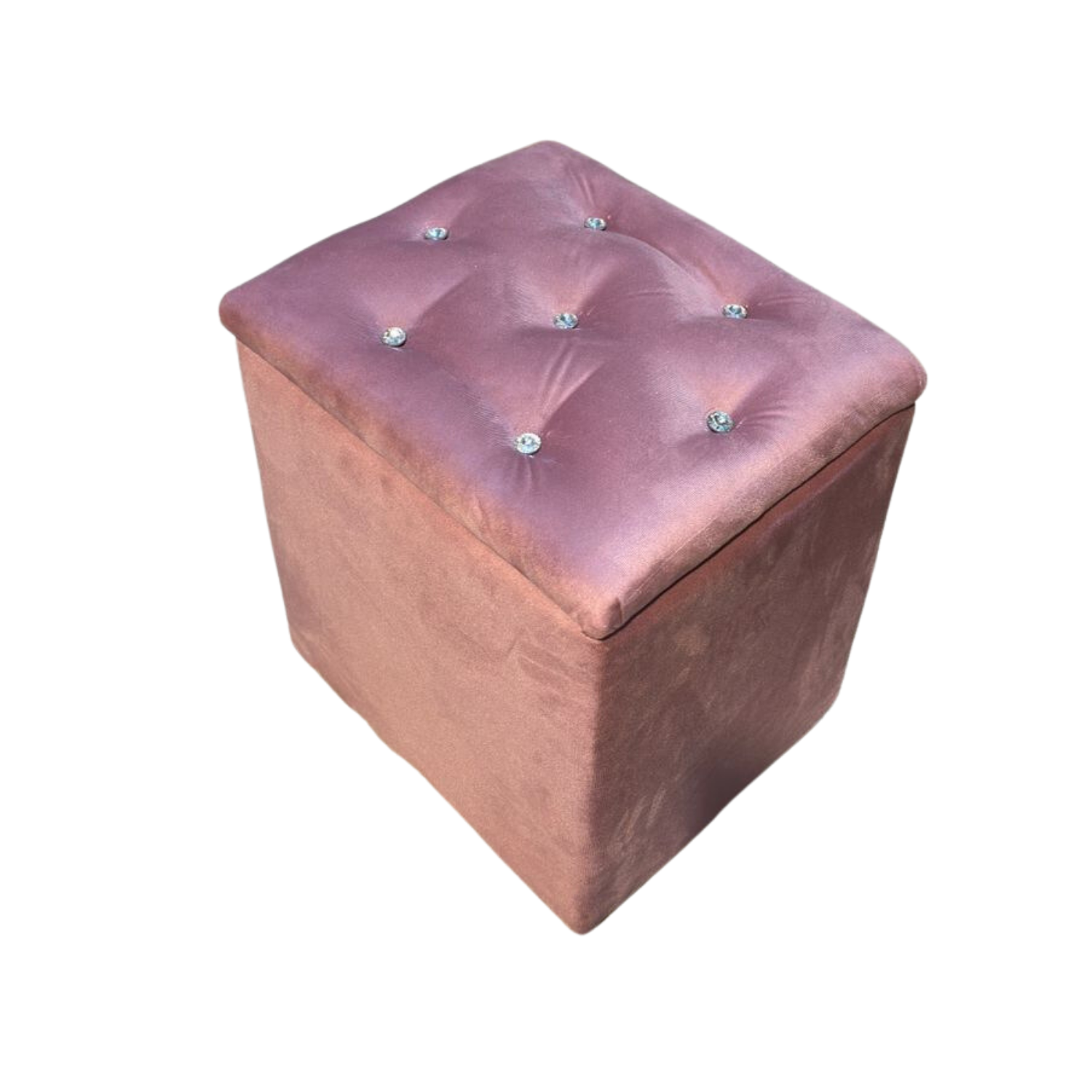 POUF MUEBLES RIMAR BAUL PALO ROSA DIAMANTE FELPA 33X40X50X30 - 3