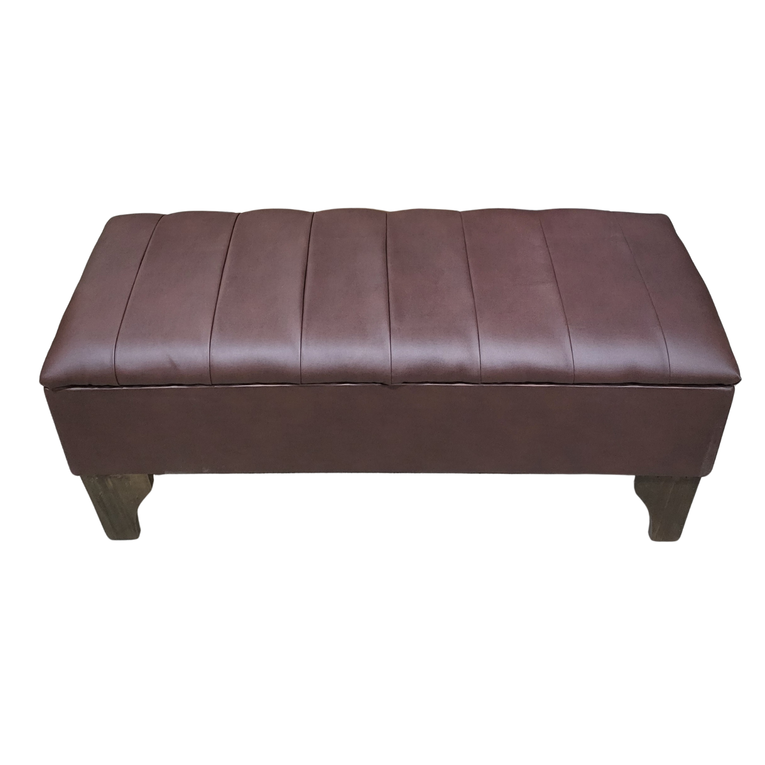 BANQUETA MUEBLES RIMAR BAUL LINEAL CHOCOLATE ECO CUERO 105X40X45X20 - 1