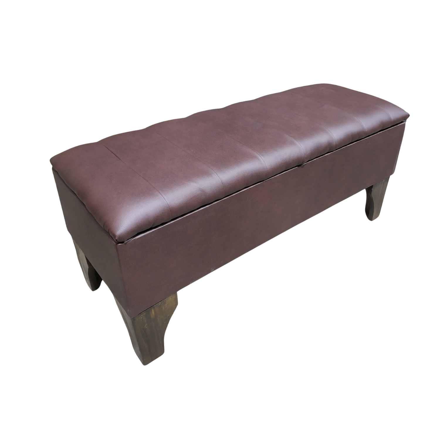 BANQUETA MUEBLES RIMAR BAUL LINEAL CHOCOLATE ECO CUERO 105X40X45X20 - 2