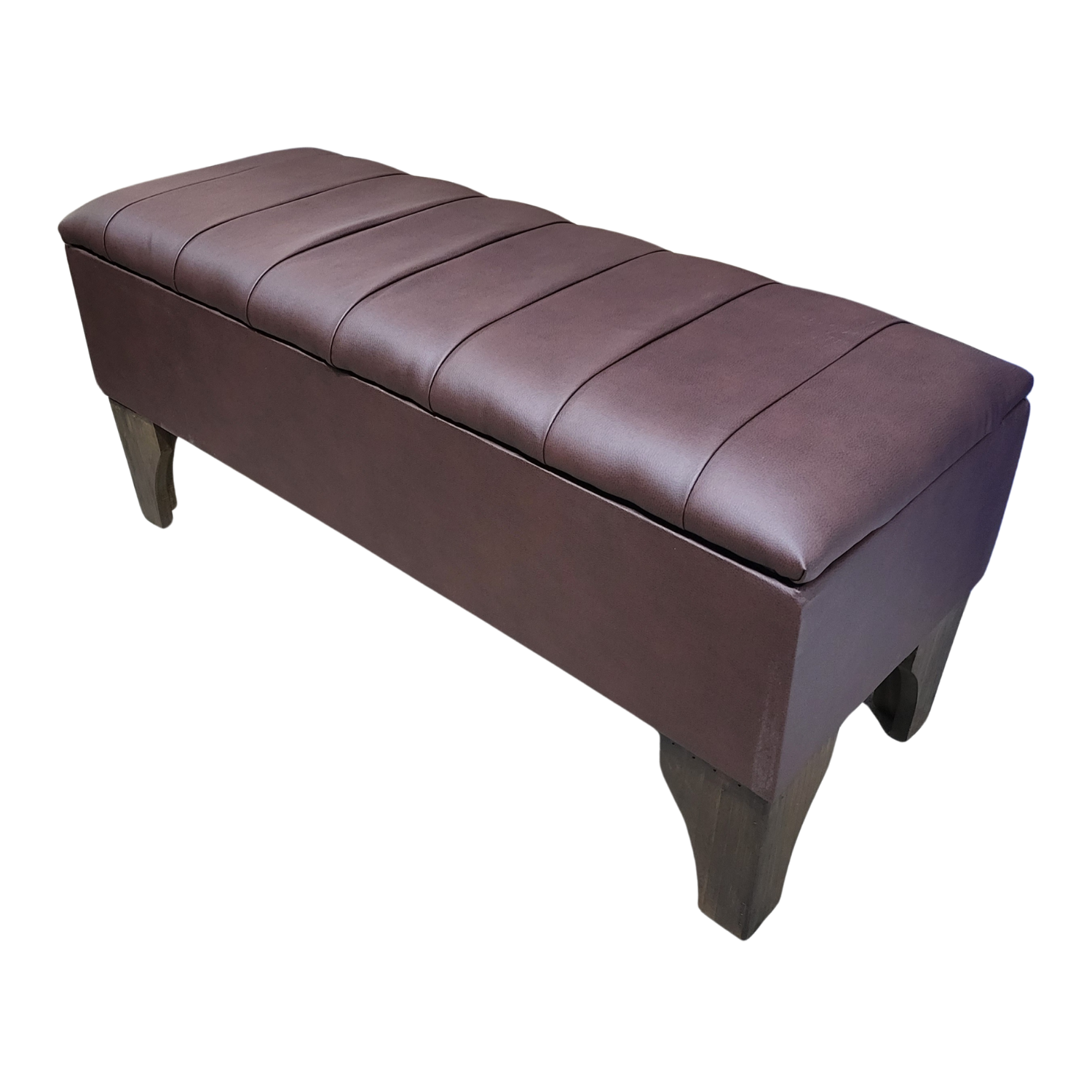 BANQUETA MUEBLES RIMAR BAUL LINEAL CHOCOLATE ECO CUERO 105X40X45X20 - 3