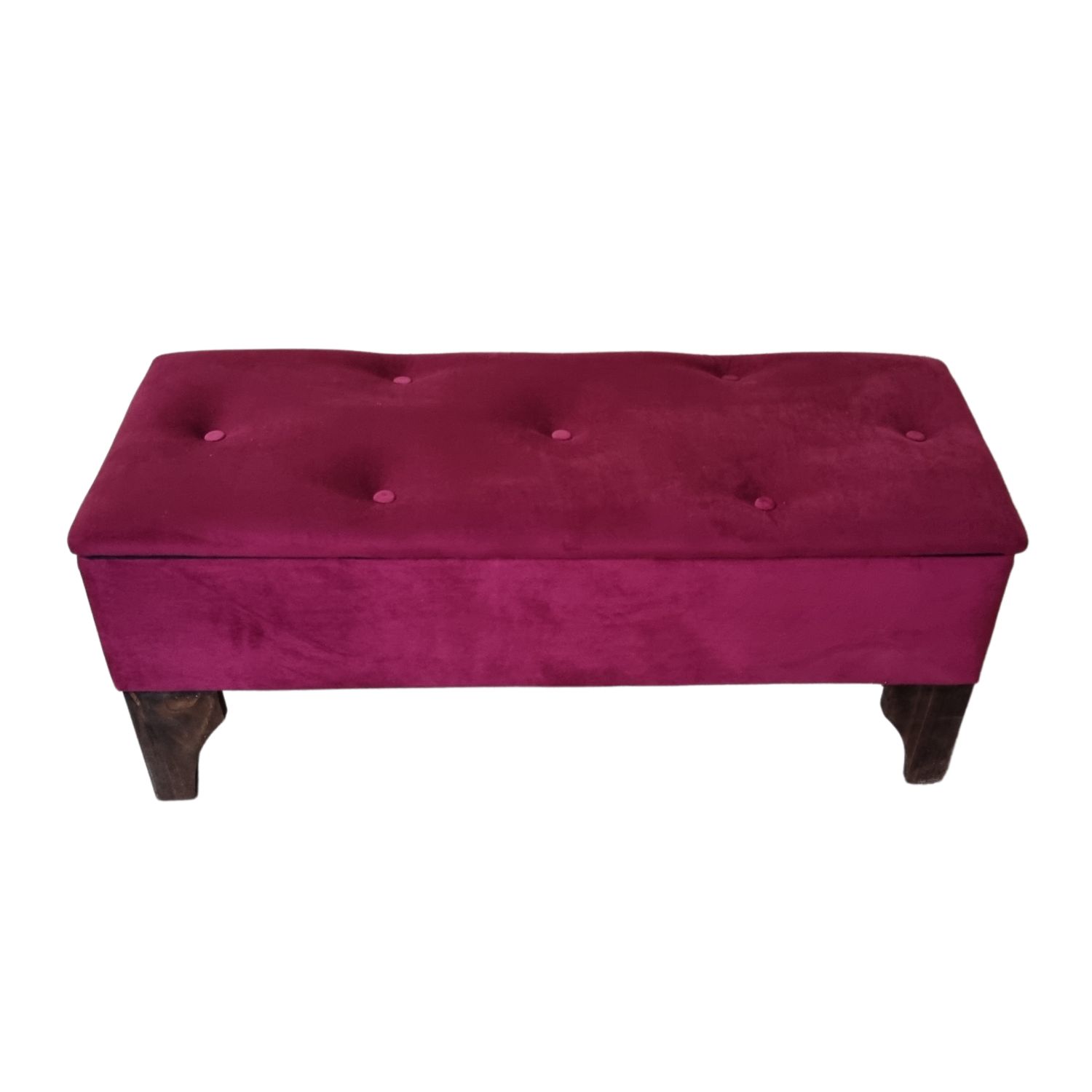 BANQUETA MUEBLES RIMAR BAUL BOTONE BURDEO FELPA 105X40X45X20 - 4