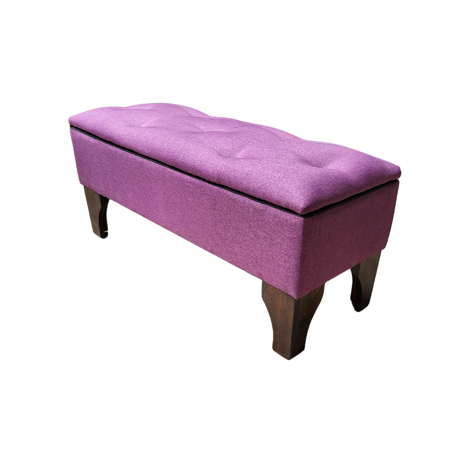 BANQUETA MUEBLES RIMAR BAUL BOTONE MORADO LINO 105X40X45X20 - 3
