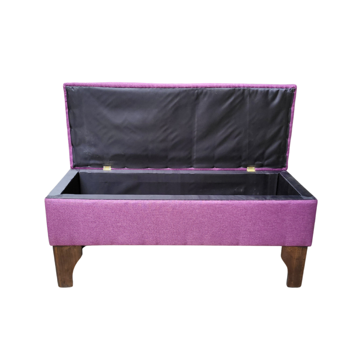 BANQUETA MUEBLES RIMAR BAUL BOTONE MORADO LINO 105X40X45X20 - 4