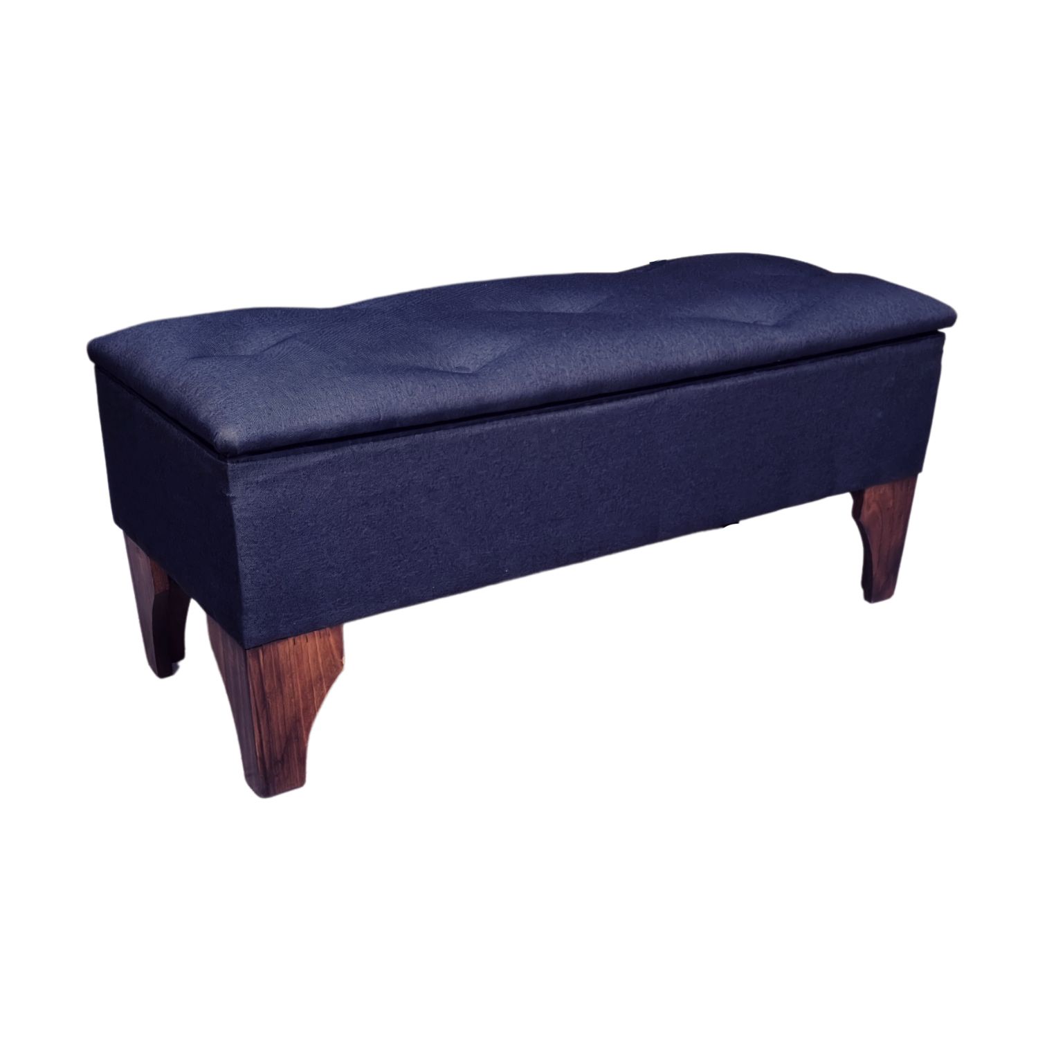 BANQUETA MUEBLES RIMAR BAUL BOTONE NEGRO LINO 105X40X45X20 - 2