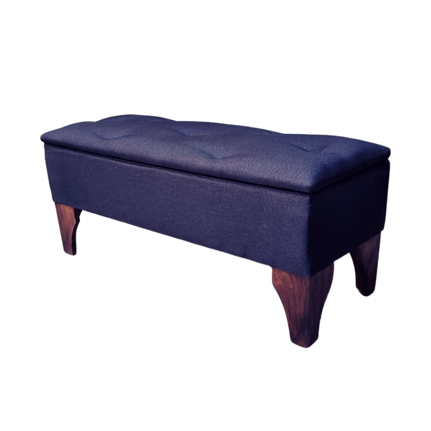 BANQUETA MUEBLES RIMAR BAUL BOTONE NEGRO LINO 105X40X45X20 - 3