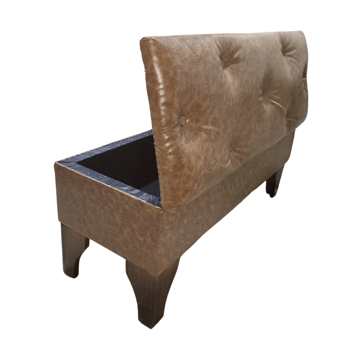 BANQUETA MUEBLES RIMAR BAUL BOTONE MIEL ECO CUERO 105X40X45X20 - 4