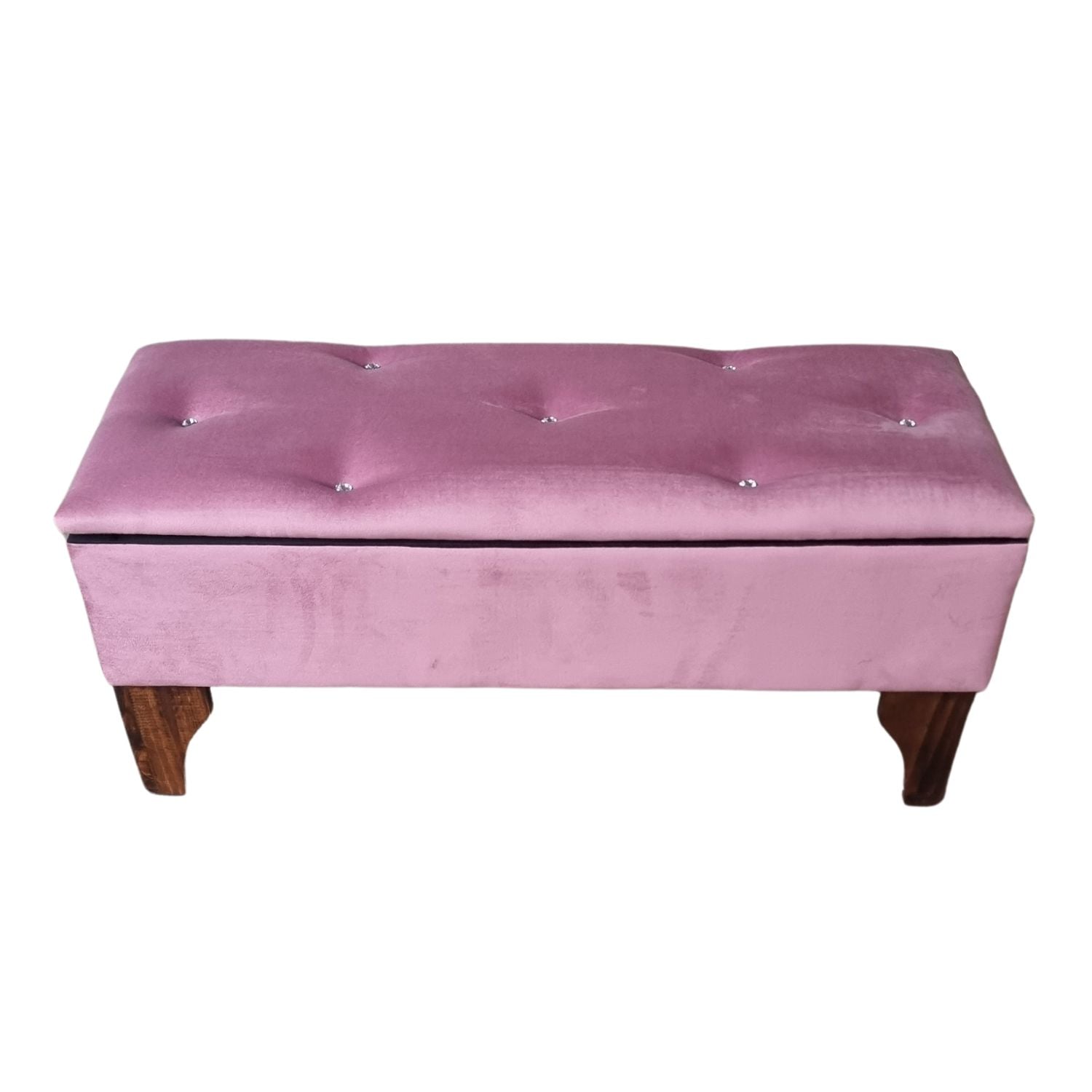 BANQUETA MUEBLES RIMAR BAUL DIAMANTE PALO ROSA FELPA 105X40X45X20 - 1