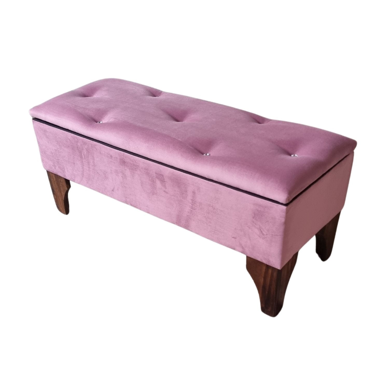 BANQUETA MUEBLES RIMAR BAUL DIAMANTE PALO ROSA FELPA 105X40X45X20 - 3