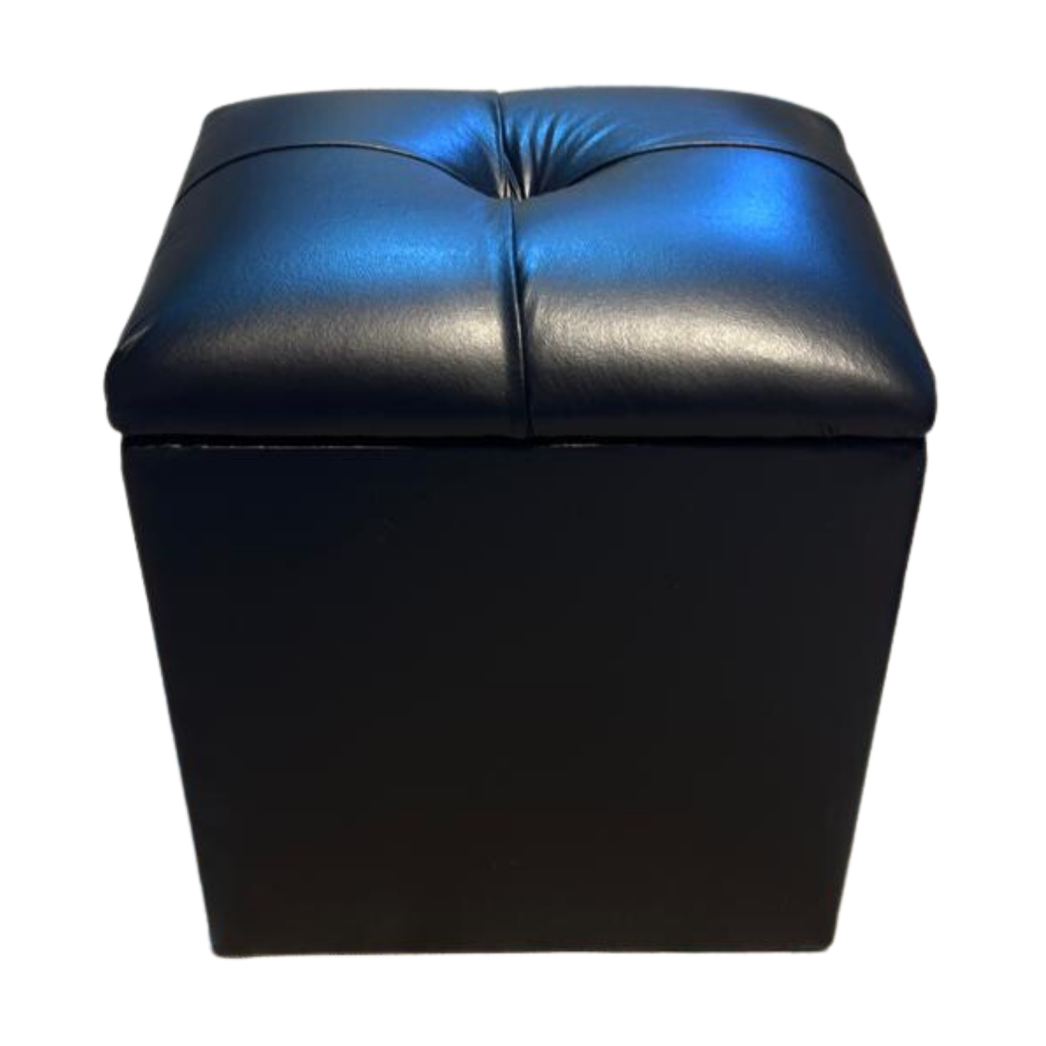 POUF MUEBLES RIMAR BAUL BOTON NEGRO ECO CUERO 33X40X50X30 - 4