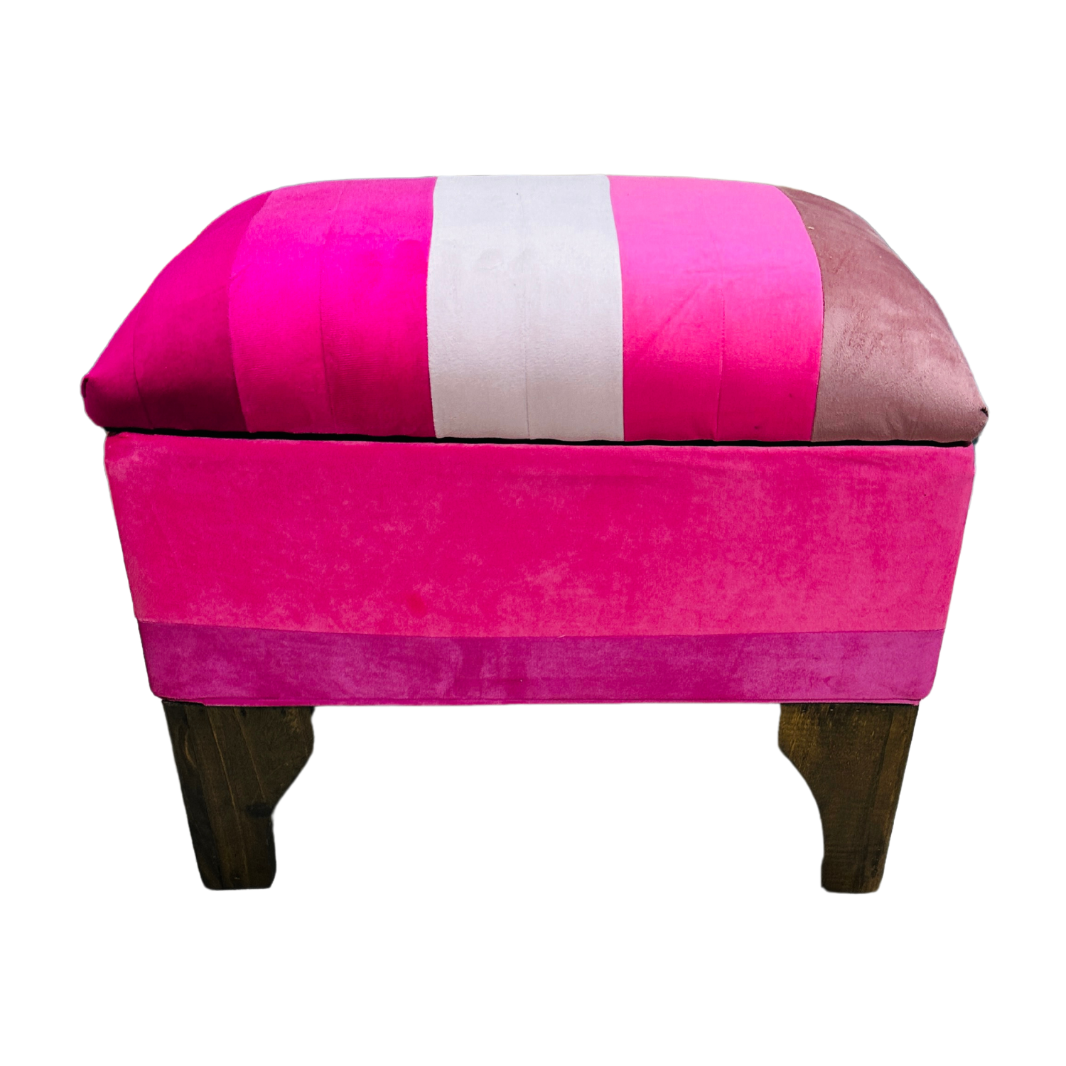 BANQUETA MUEBLES RIMAR FELPA MULTICOLOR BAUL BICOLOR 60X40X45X20 - 1
