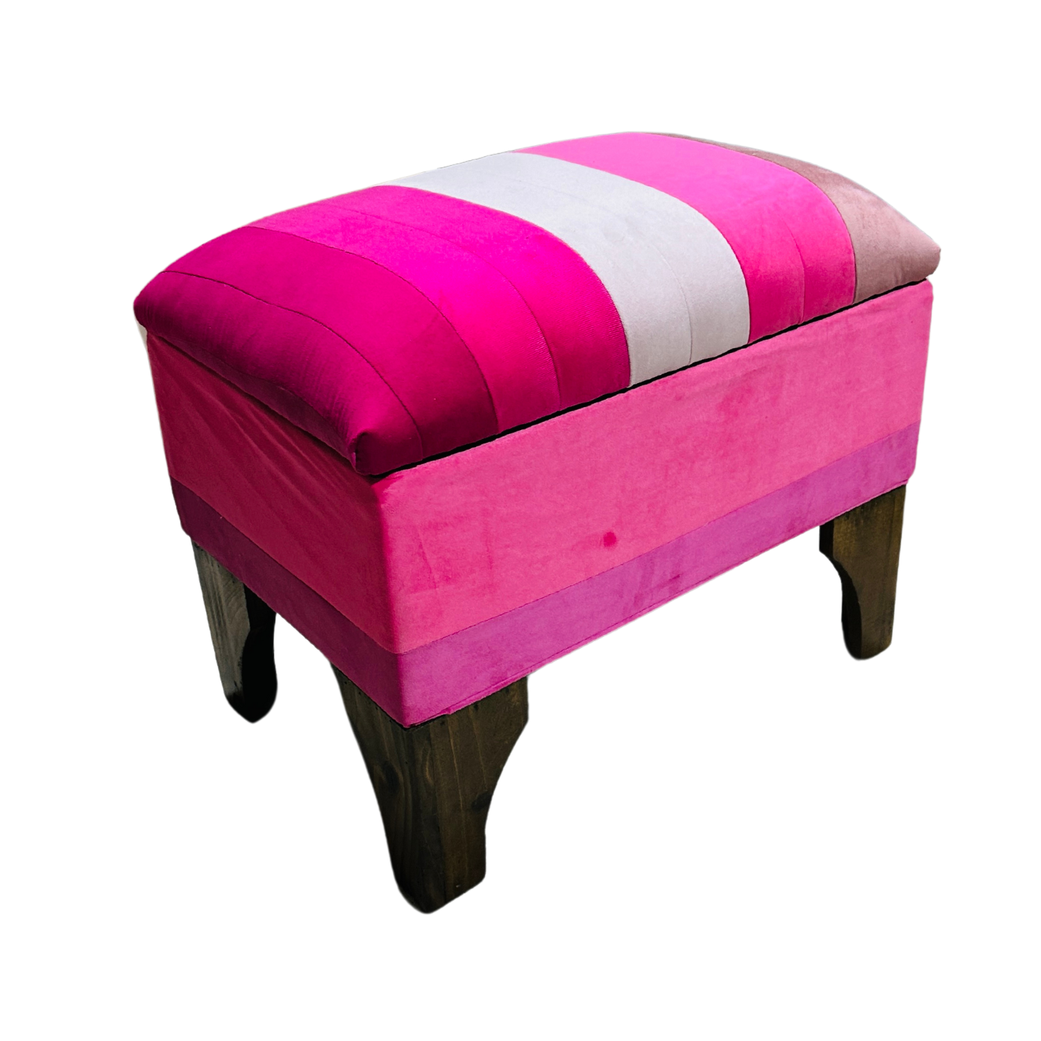 BANQUETA MUEBLES RIMAR FELPA MULTICOLOR BAUL BICOLOR 60X40X45X20 - 2