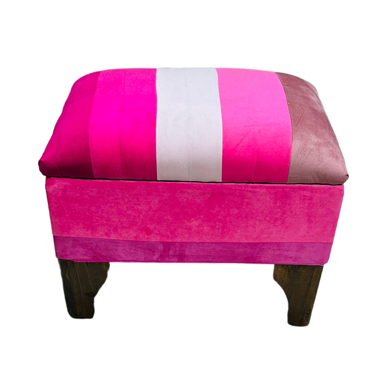 BANQUETA MUEBLES RIMAR FELPA MULTICOLOR BAUL BICOLOR 60X40X45X20 - 4