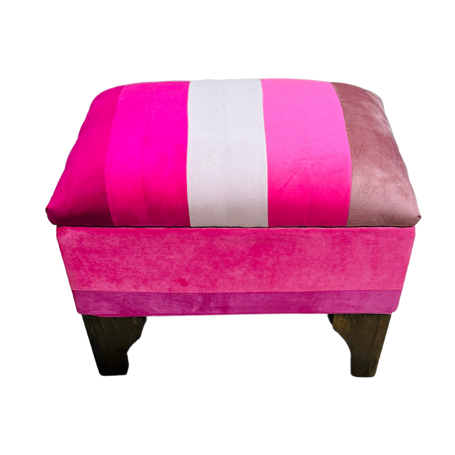 BANQUETA MUEBLES RIMAR FELPA MULTICOLOR BAUL BICOLOR 60X40X45X20 - 5
