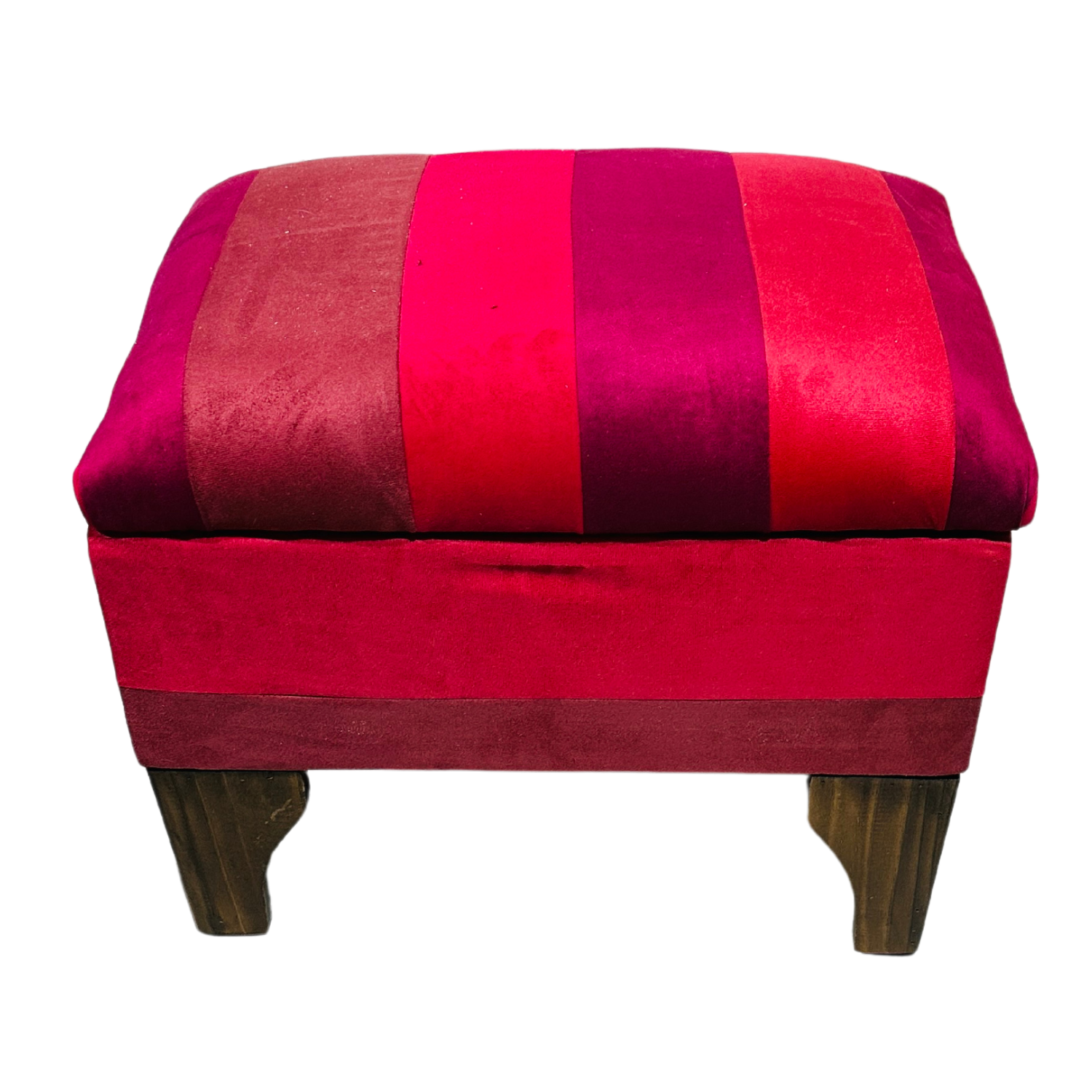 BANQUETA MUEBLES RIMAR FELPA MULTICOLOR BAUL BICOLOR 60X40X45X20 - 1