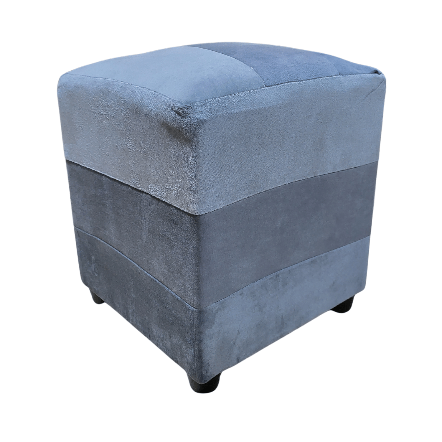 POUF MUEBLES RIMAR FELPA MULTICOLOR BICOLOR GRISES 35X35X42 - 3