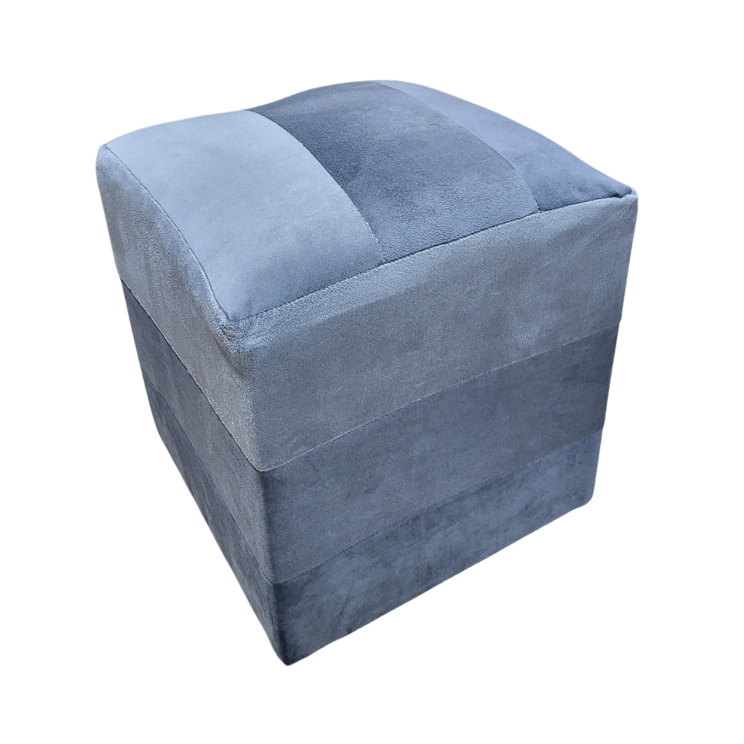 POUF MUEBLES RIMAR FELPA MULTICOLOR BICOLOR GRISES 35X35X42 - 4