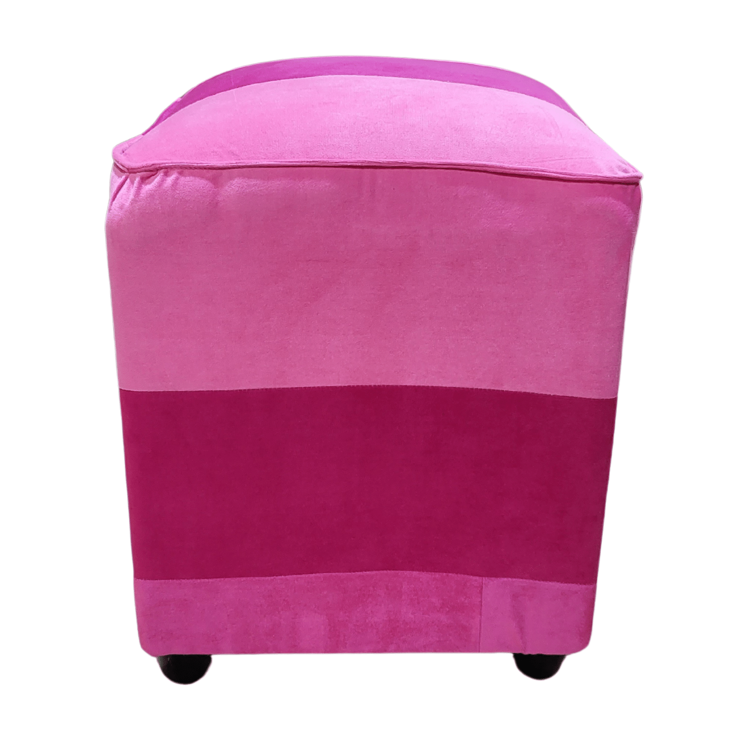POUF MUEBLES RIMAR FELPA MULTICOLOR BICOLOR FUCSIAS 35X35X42 - 2