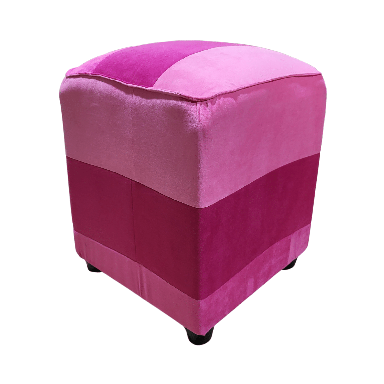 POUF MUEBLES RIMAR FELPA MULTICOLOR BICOLOR FUCSIAS 35X35X42 - 3
