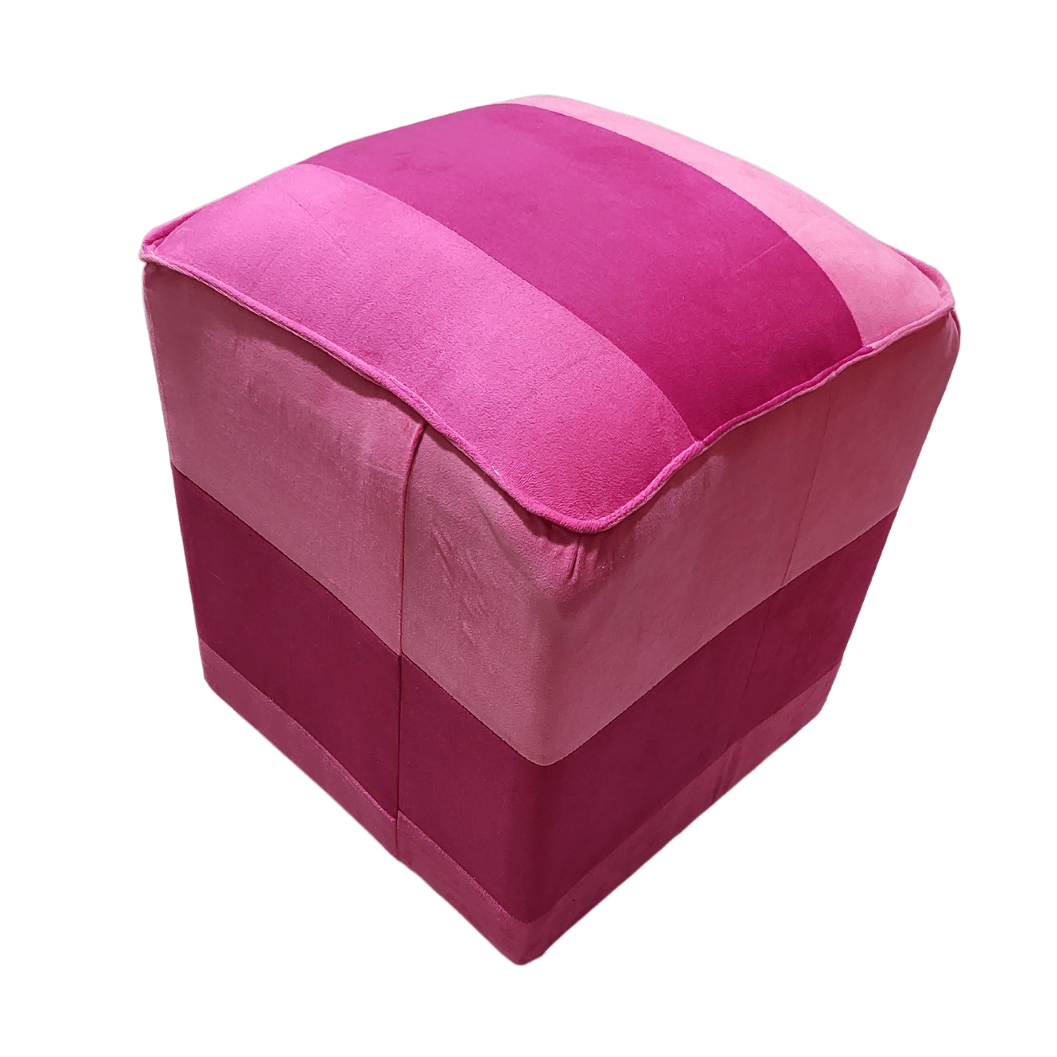 POUF MUEBLES RIMAR FELPA MULTICOLOR BICOLOR FUCSIAS 35X35X42 - 4
