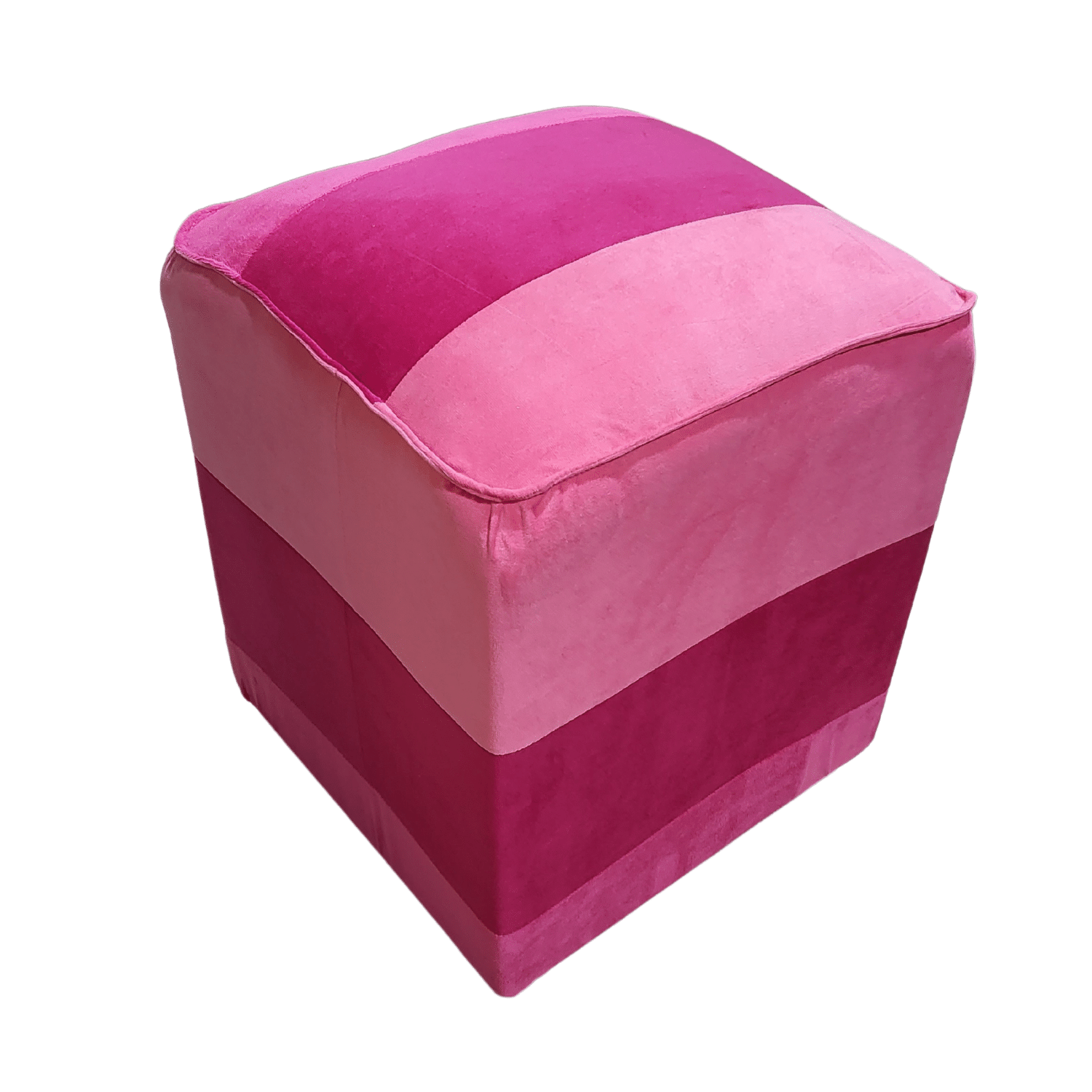 POUF MUEBLES RIMAR FELPA MULTICOLOR BICOLOR FUCSIAS 35X35X42 - 5