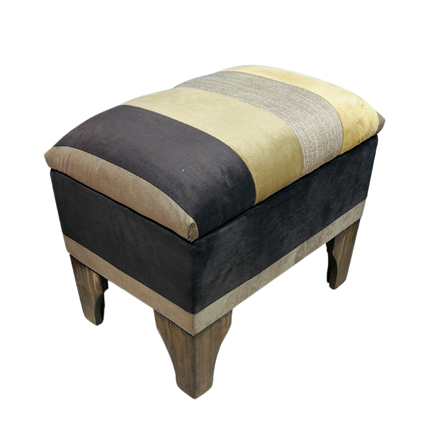 BANQUETA MUEBLES RIMAR FELPA MULTICOLOR BAUL BICOLOR 60X40X45X20 - 2