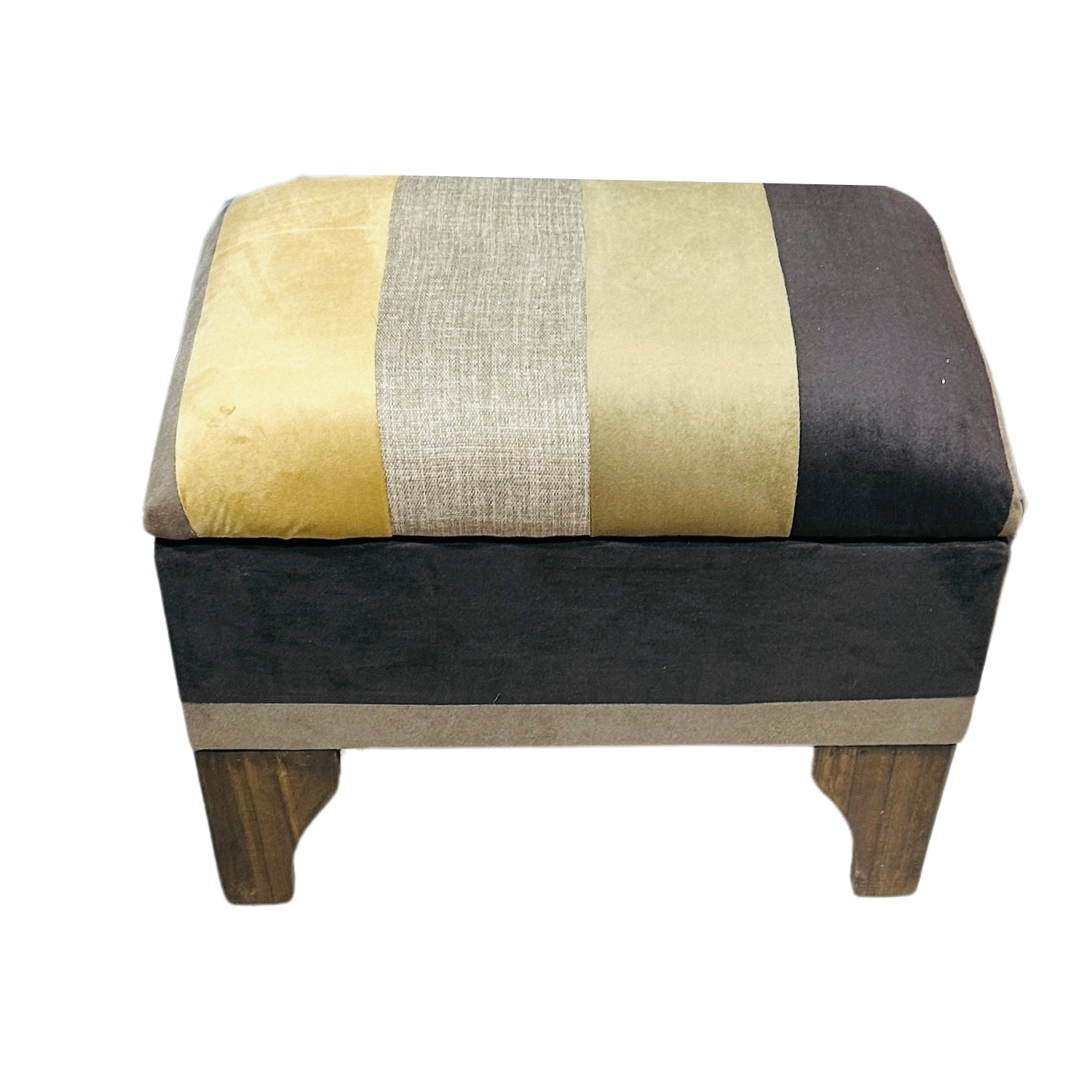 BANQUETA MUEBLES RIMAR FELPA MULTICOLOR BAUL BICOLOR 60X40X45X20 - 4