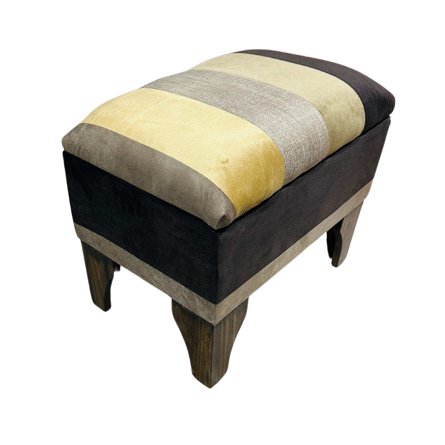BANQUETA MUEBLES RIMAR FELPA MULTICOLOR BAUL BICOLOR 60X40X45X20 - 5