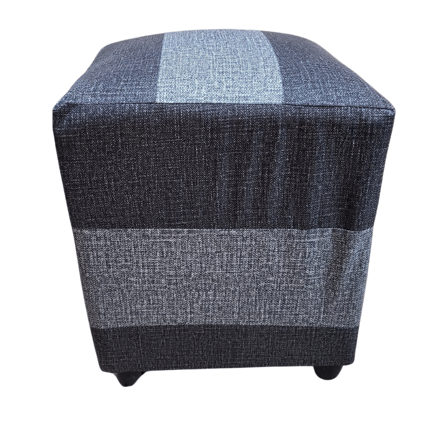 POUF MUEBLES RIMAR FELPA MULTICOLOR BICOLOR GRISES CAVANCHA 35X35X42 - 2