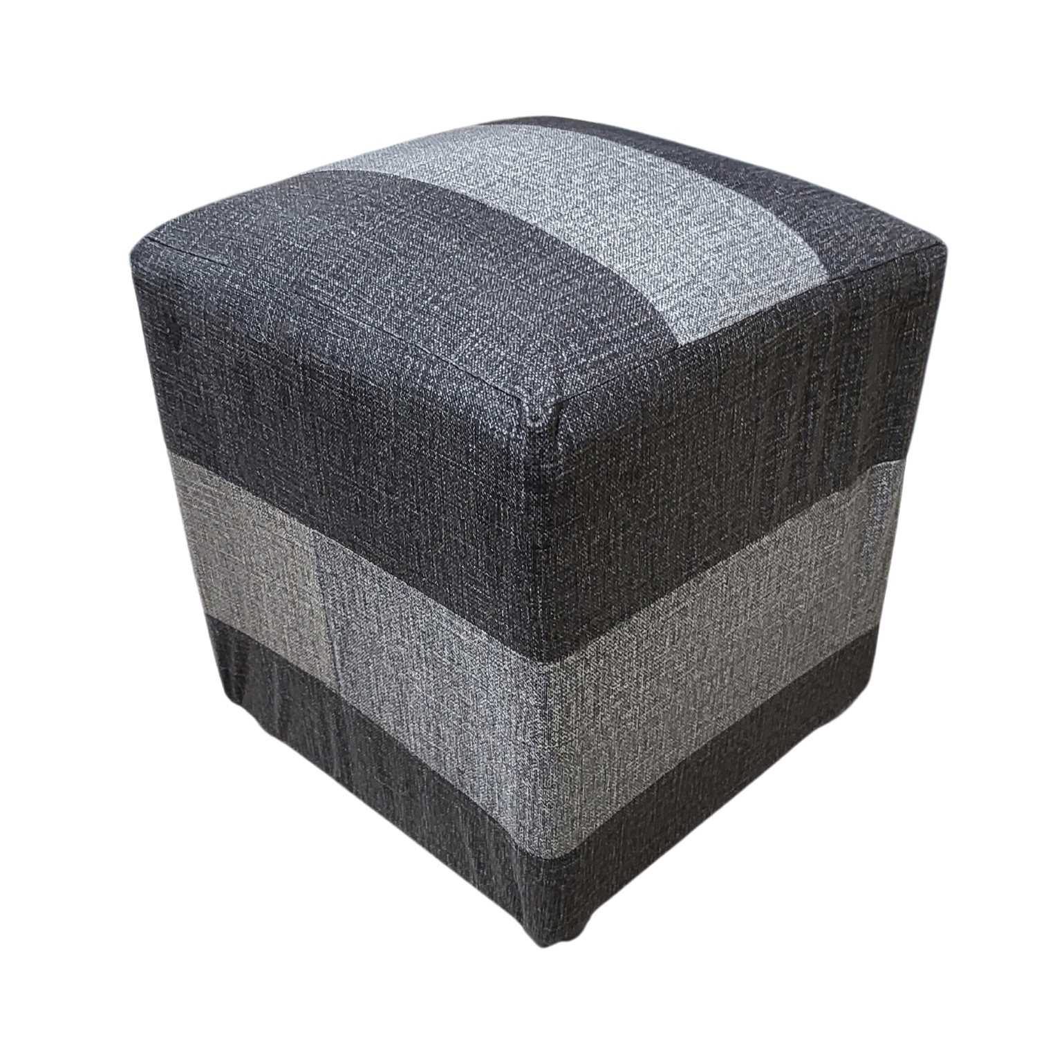 POUF MUEBLES RIMAR FELPA MULTICOLOR BICOLOR GRISES CAVANCHA 35X35X42 - 3