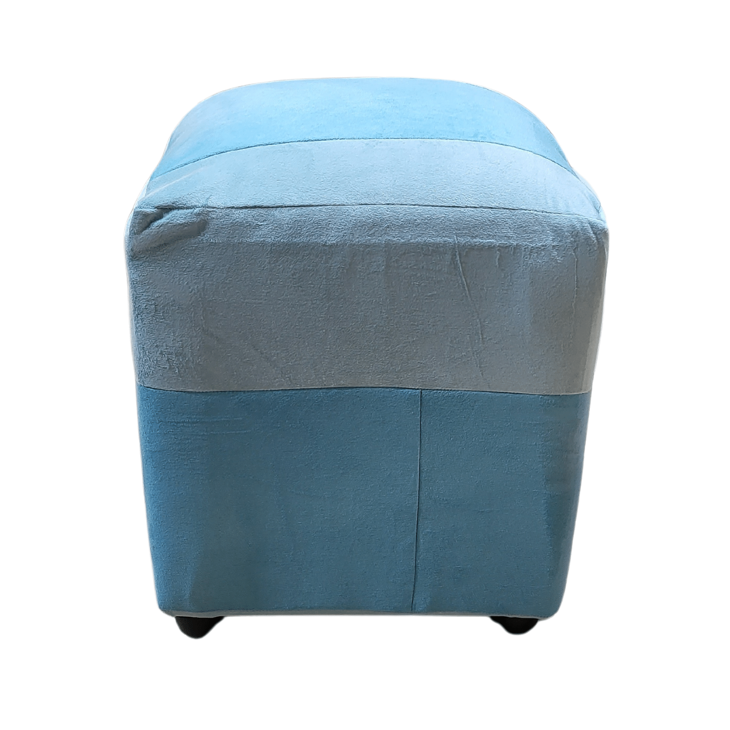 POUF MUEBLES RIMAR FELPA MULTICOLOR BICOLOR MENTA TURQUESA 35X35X42 - 2