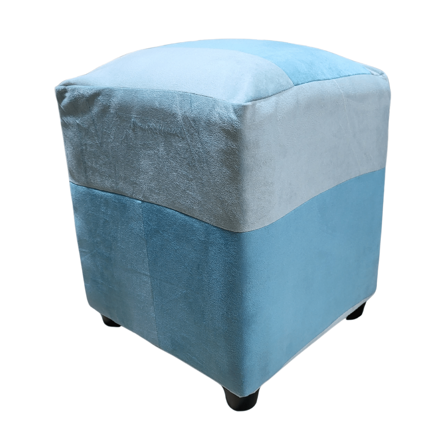 POUF MUEBLES RIMAR FELPA MULTICOLOR BICOLOR MENTA TURQUESA 35X35X42 - 4
