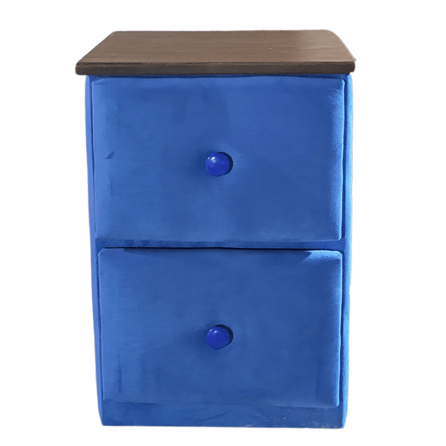 VELADOR MUEBLES RIMAR MDF AZUL DOBLE CAJON FELPA - 1
