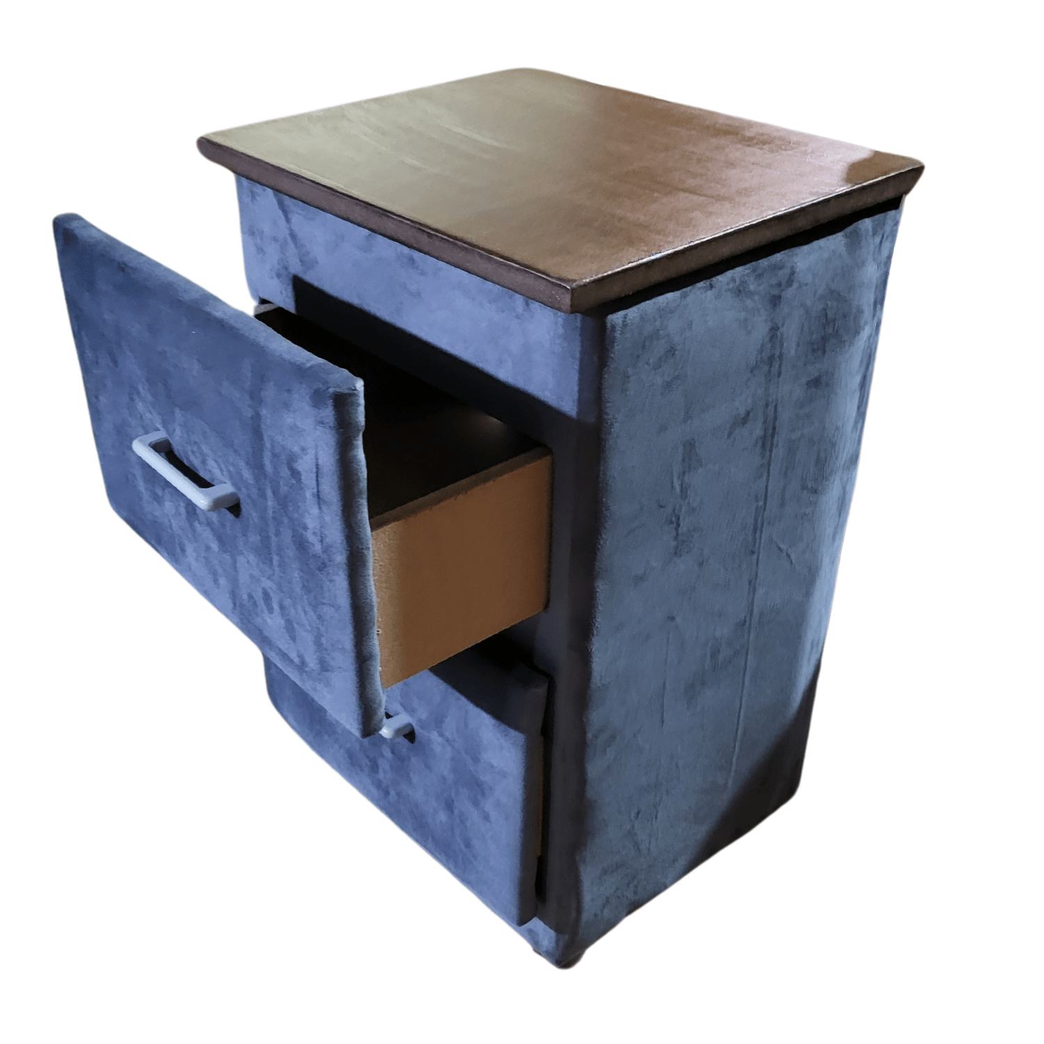 VELADOR MUEBLES RIMAR MDF GRIS DOBLE CAJON OSCURO FELPA - 3