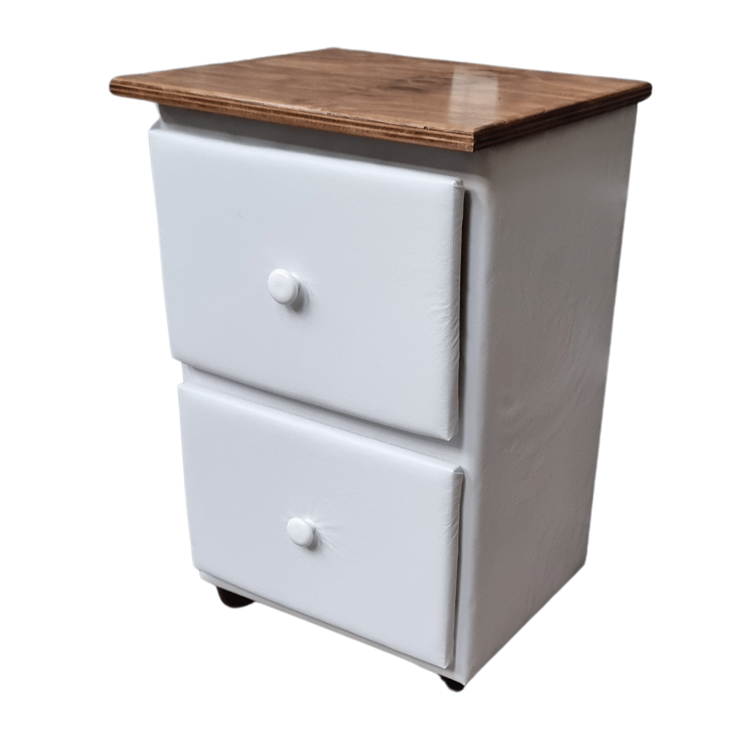 VELADOR MUEBLES RIMAR MDF BLANCO DOBLE CAJON ECO CUERO - 3