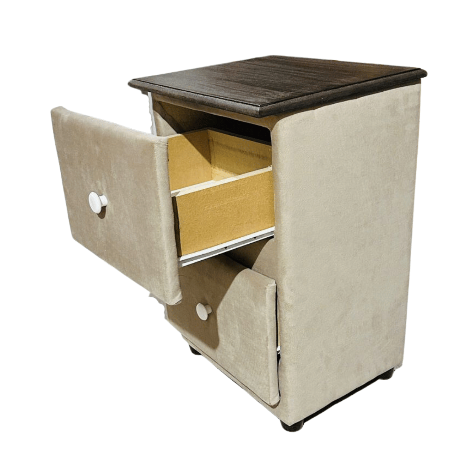 VELADOR MUEBLES RIMAR MDF BEIGE DOBLE CAJON FELPA - 4