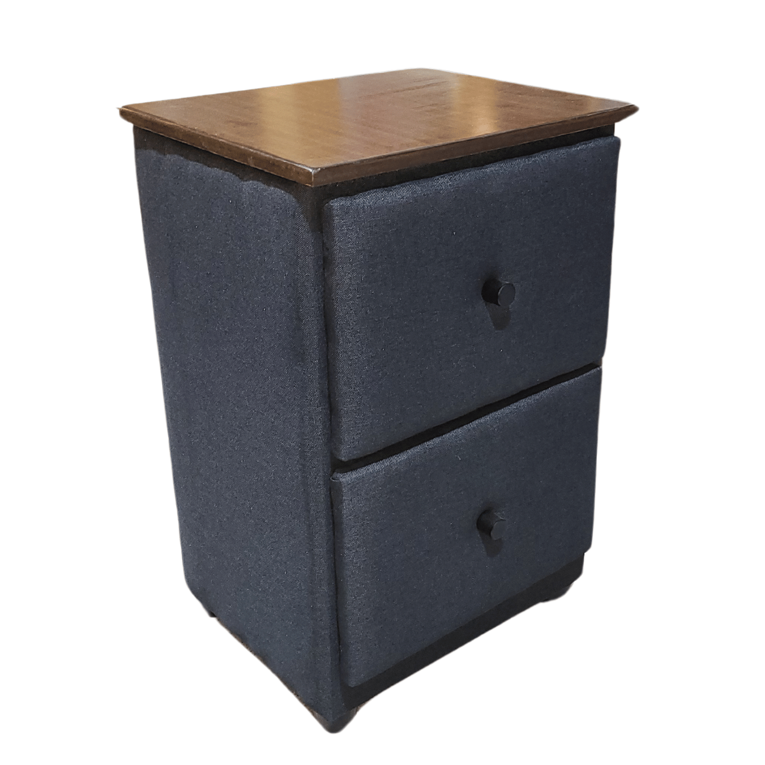 VELADOR MUEBLES RIMAR MDF NEGRO DOBLE CAJON LINO - 2