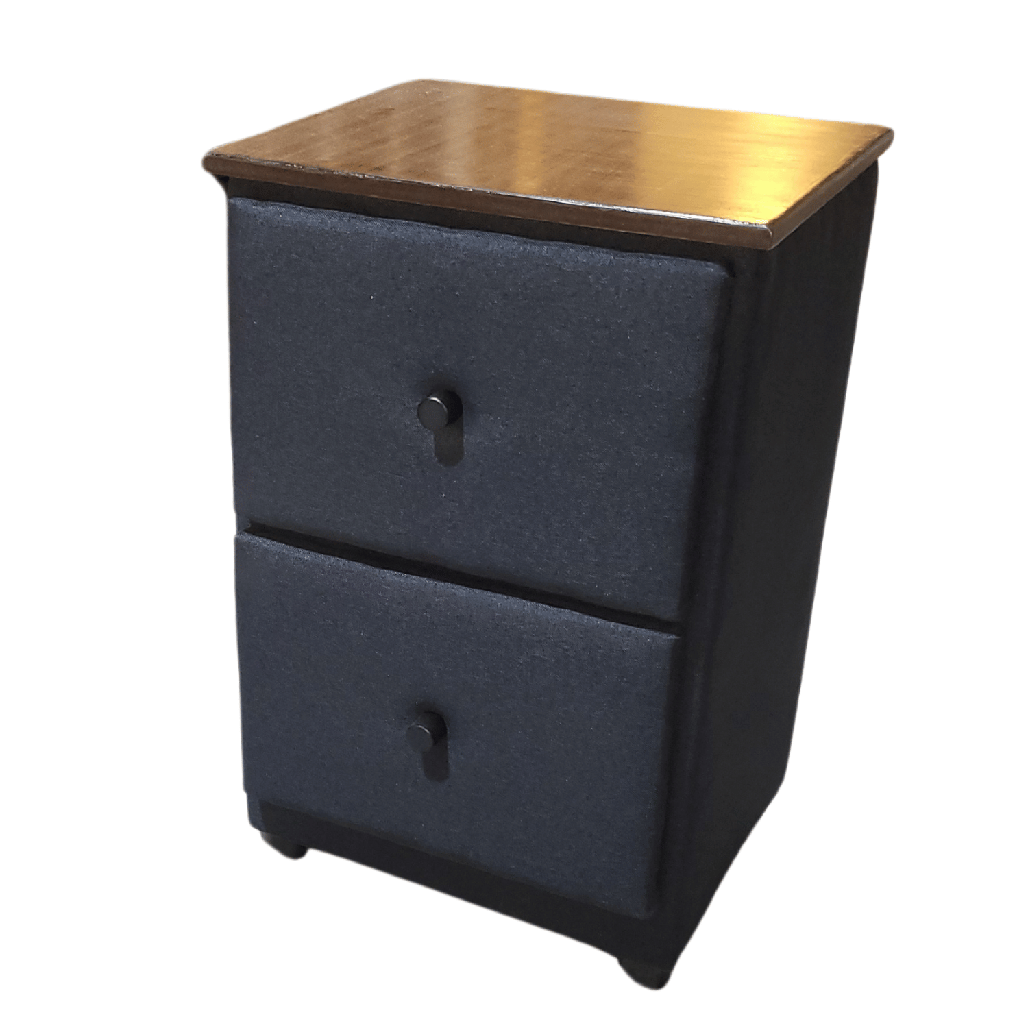 VELADOR MUEBLES RIMAR MDF NEGRO DOBLE CAJON LINO - 3