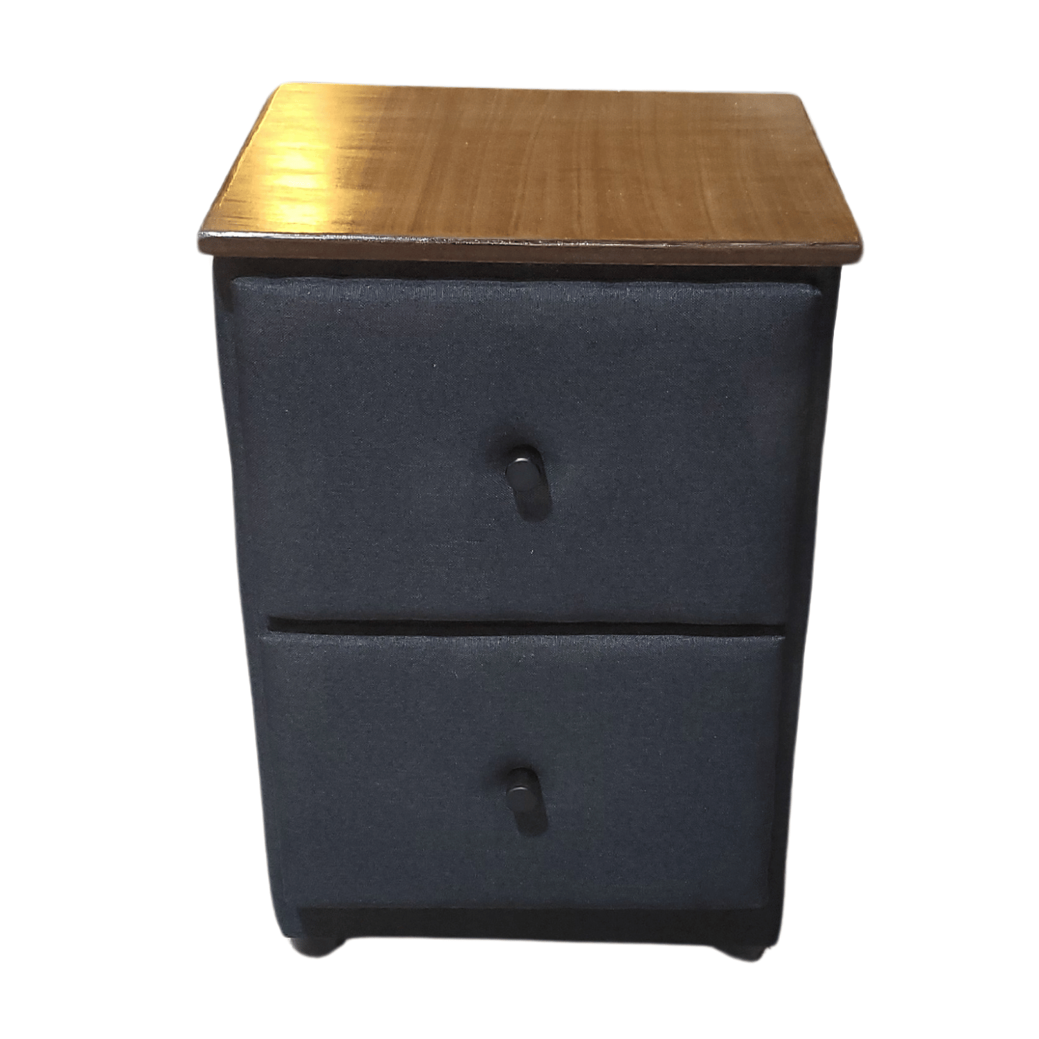 VELADOR MUEBLES RIMAR MDF NEGRO DOBLE CAJON LINO - 4