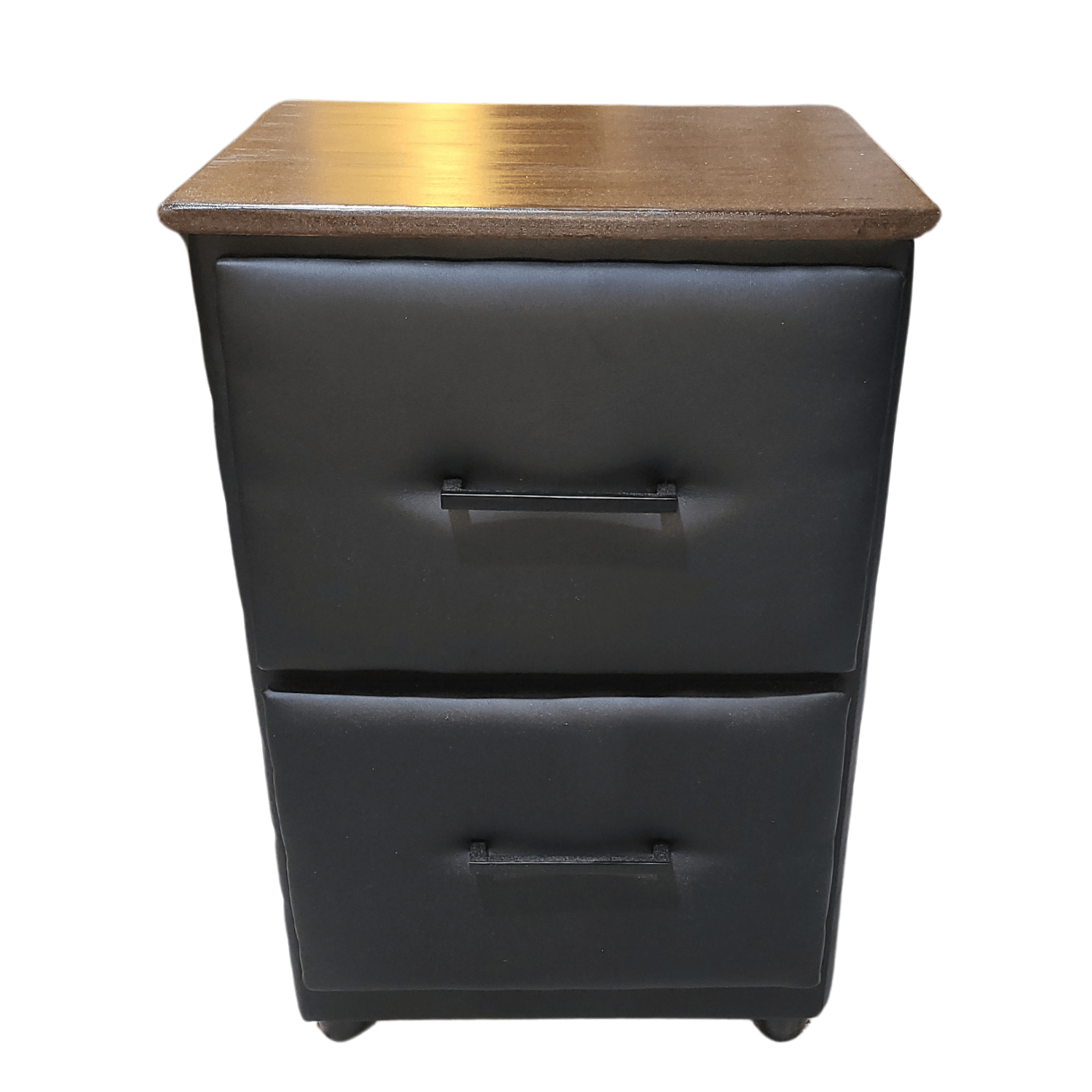 VELADOR MUEBLES RIMAR MDF NEGRO DOBLE ECO CUERO CAJON - 1