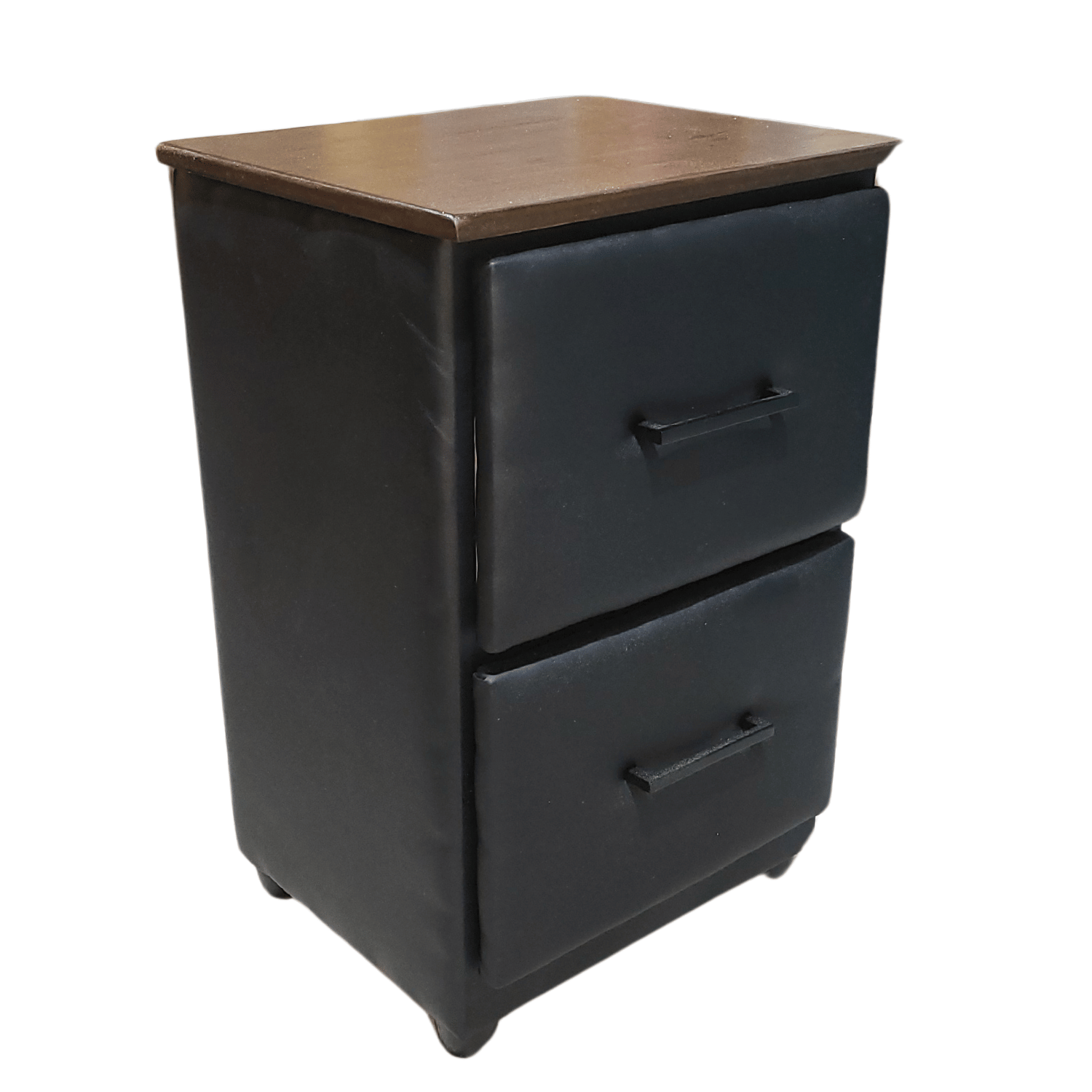VELADOR MUEBLES RIMAR MDF NEGRO DOBLE ECO CUERO CAJON - 2