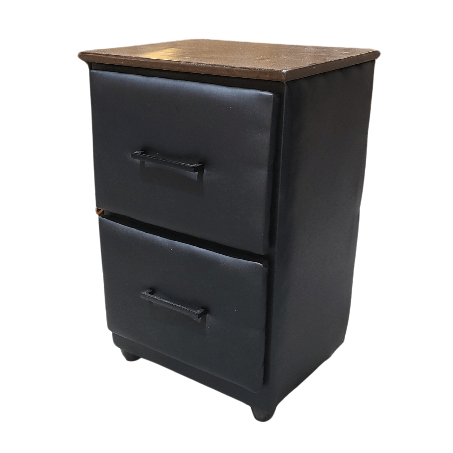 VELADOR MUEBLES RIMAR MDF NEGRO DOBLE ECO CUERO CAJON - 3