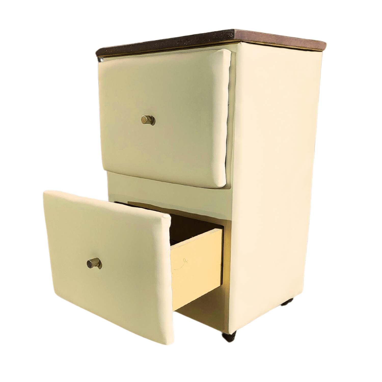 VELADOR MUEBLES RIMAR MDF BEIGE DOBLE ECO CUERO CAJON - 4