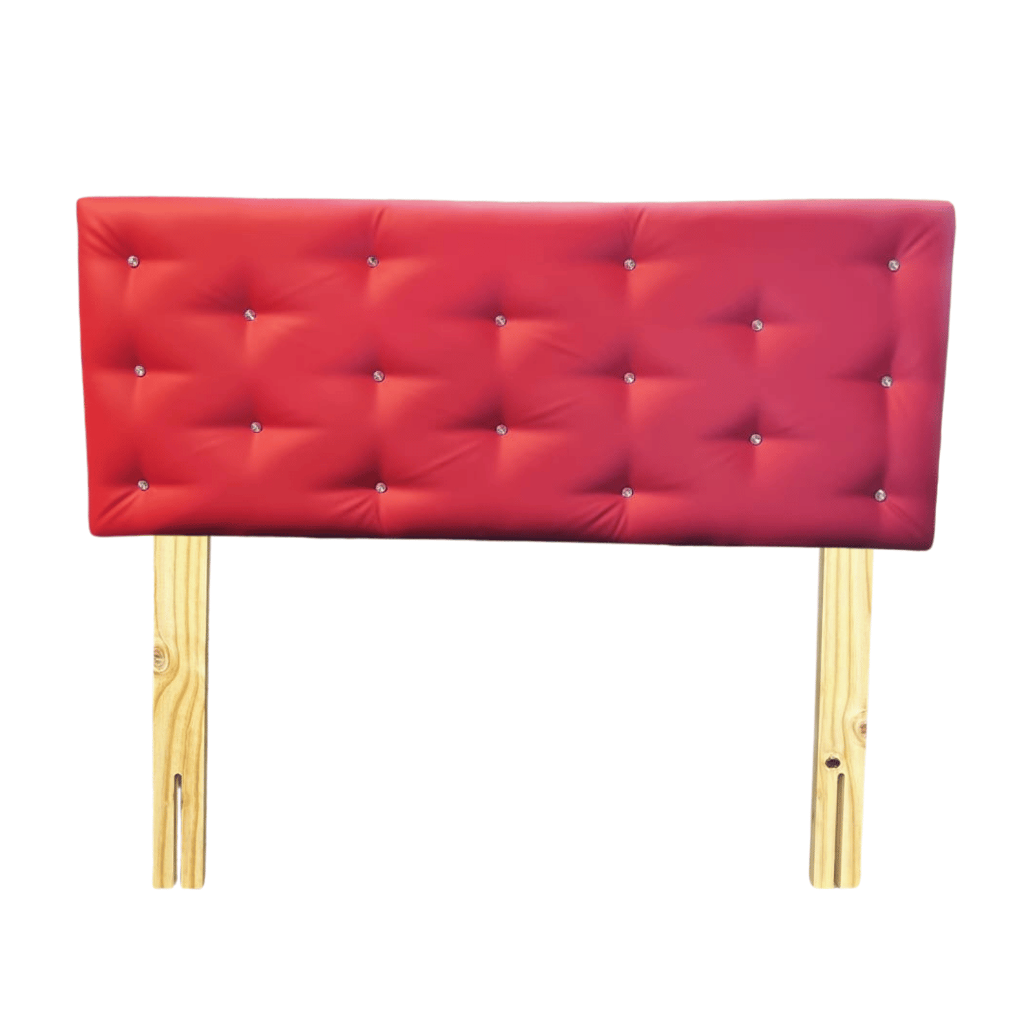 RESPALDO 2 PLAZAS ROJO ECO CUERO DIAMANTE RIMAR - 1