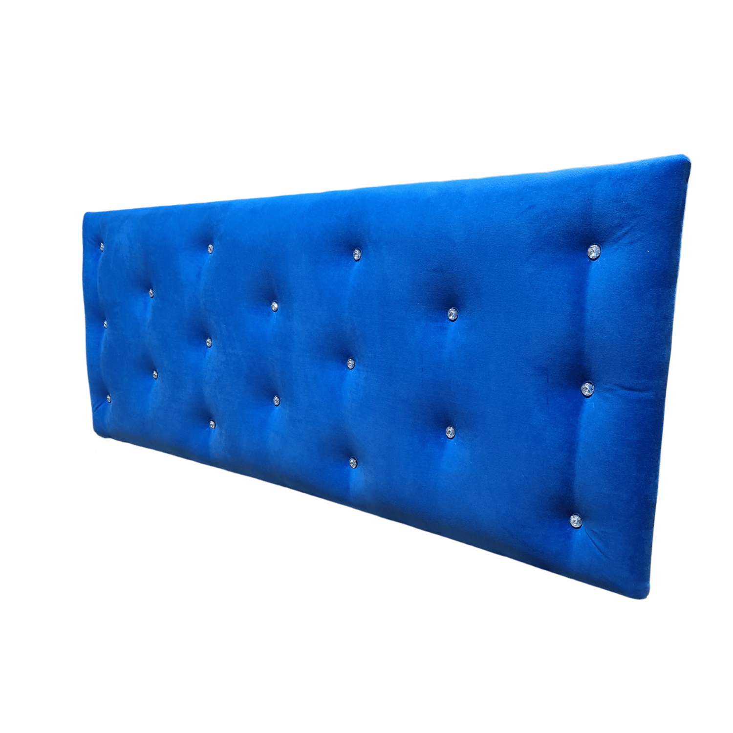 RESPALDO 2 PLAZAS AZUL FELPA DIAMANTE RIMAR - 4