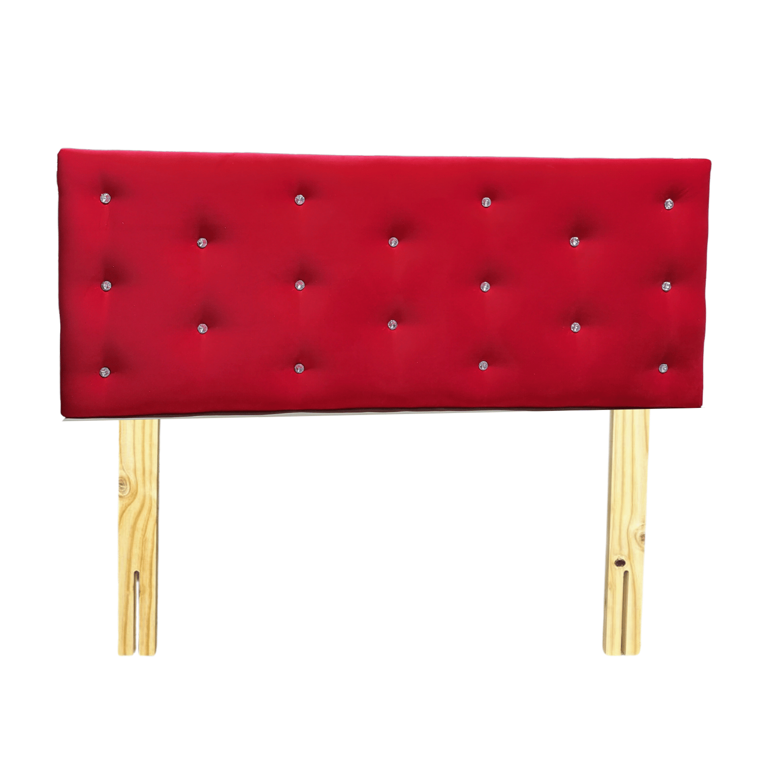 RESPALDO 2 PLAZAS ROJO FELPA DIAMANTE RIMAR - 1